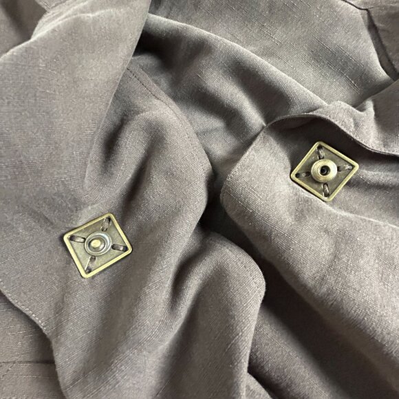 Babette Womens Brown Silk Linen Blazer Jacket Medium Pockets Lightweight USA - Picture 4 of 7